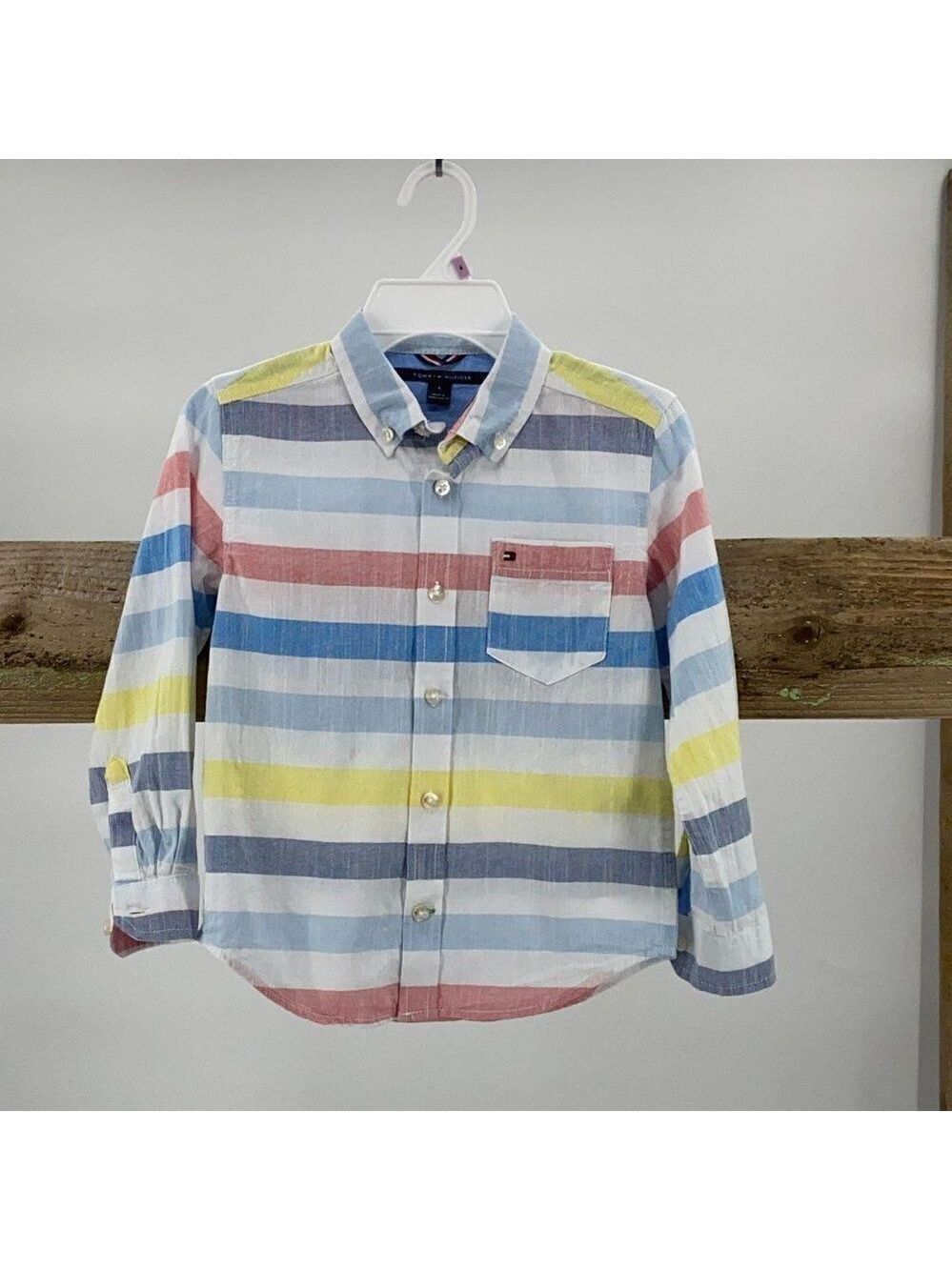 $49 Tommy Hilfiger Boys Button Down Shirt NWT Stripes LongSleeve